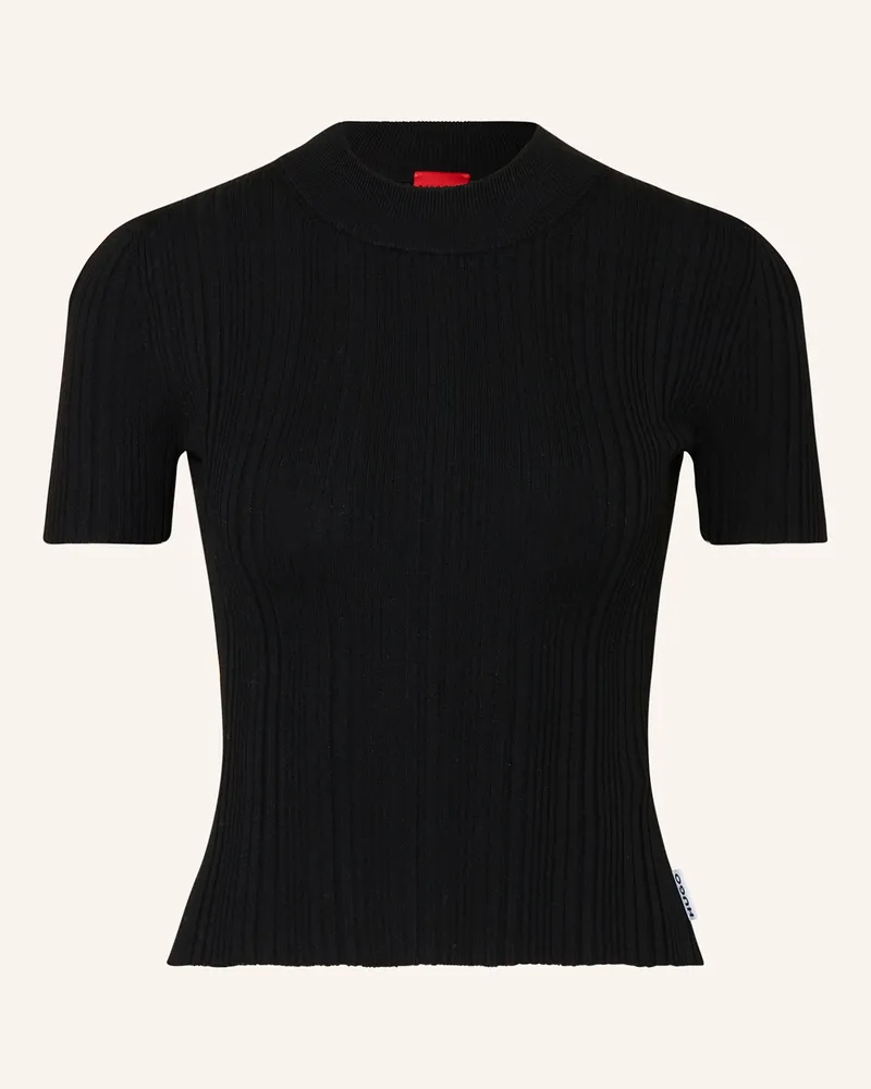 HUGO BOSS Strickshirt SARPHARIM Schwarz