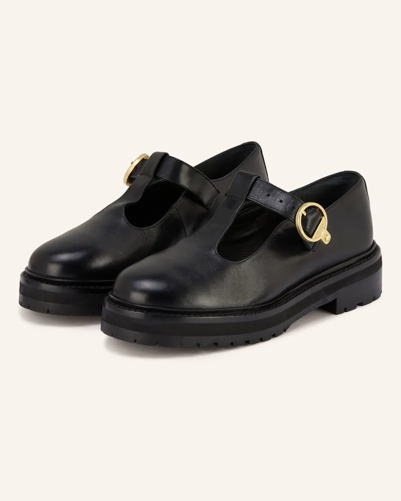 Barbour Mary-Jane-Loafer Ryton schwarz Schwarz