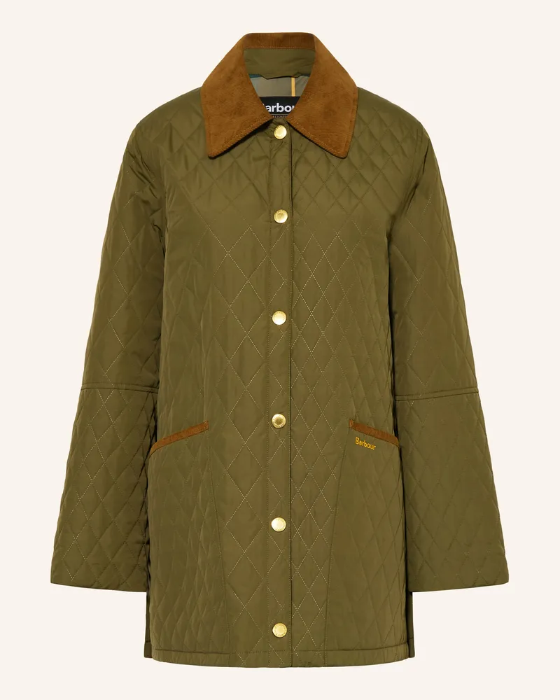 Barbour Steppjacke Goldmire Quilt gruen Oliv