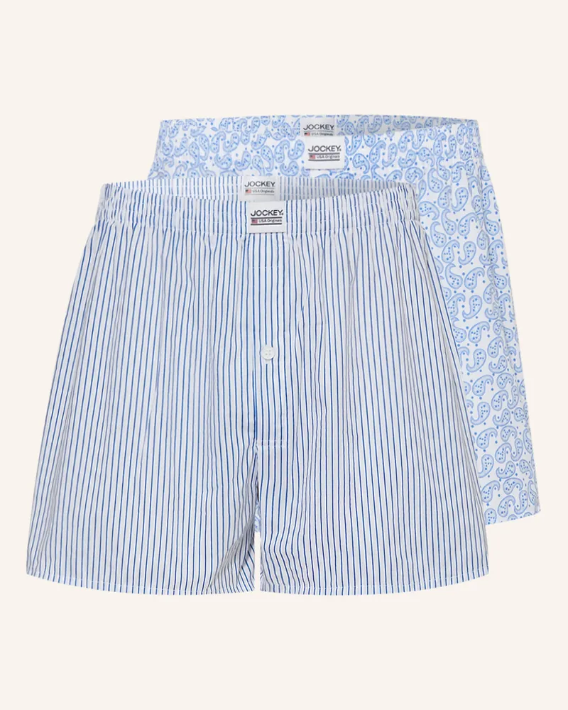 Jockey 2er-Pack Boxershorts weiss Hellblau