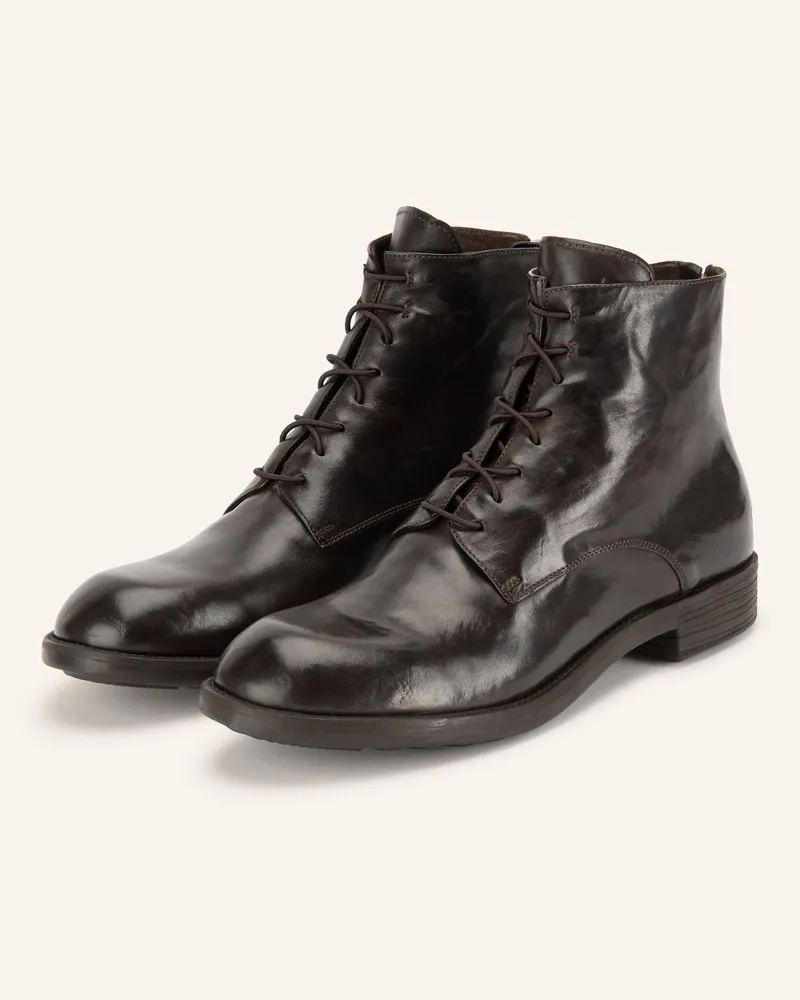 Officine Creative Italia Schnürboots Diary braun Dunkelbraun