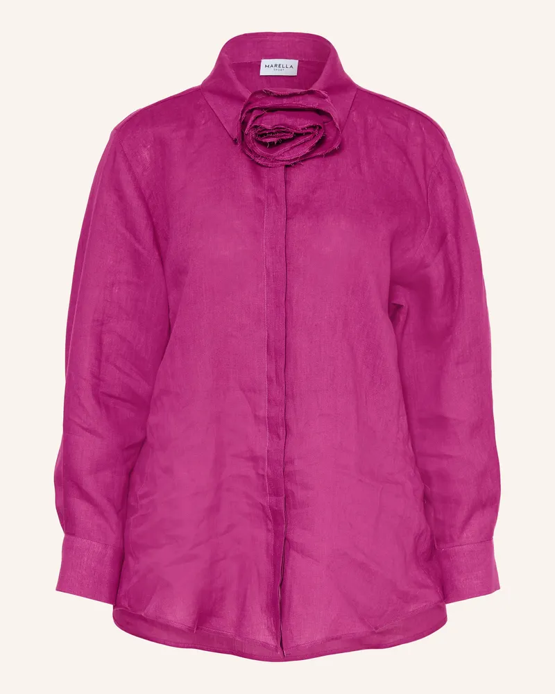 MARELLA Leinenbluse MLSEDITORE mit abnehmbarer Schluppe Fuchsia
