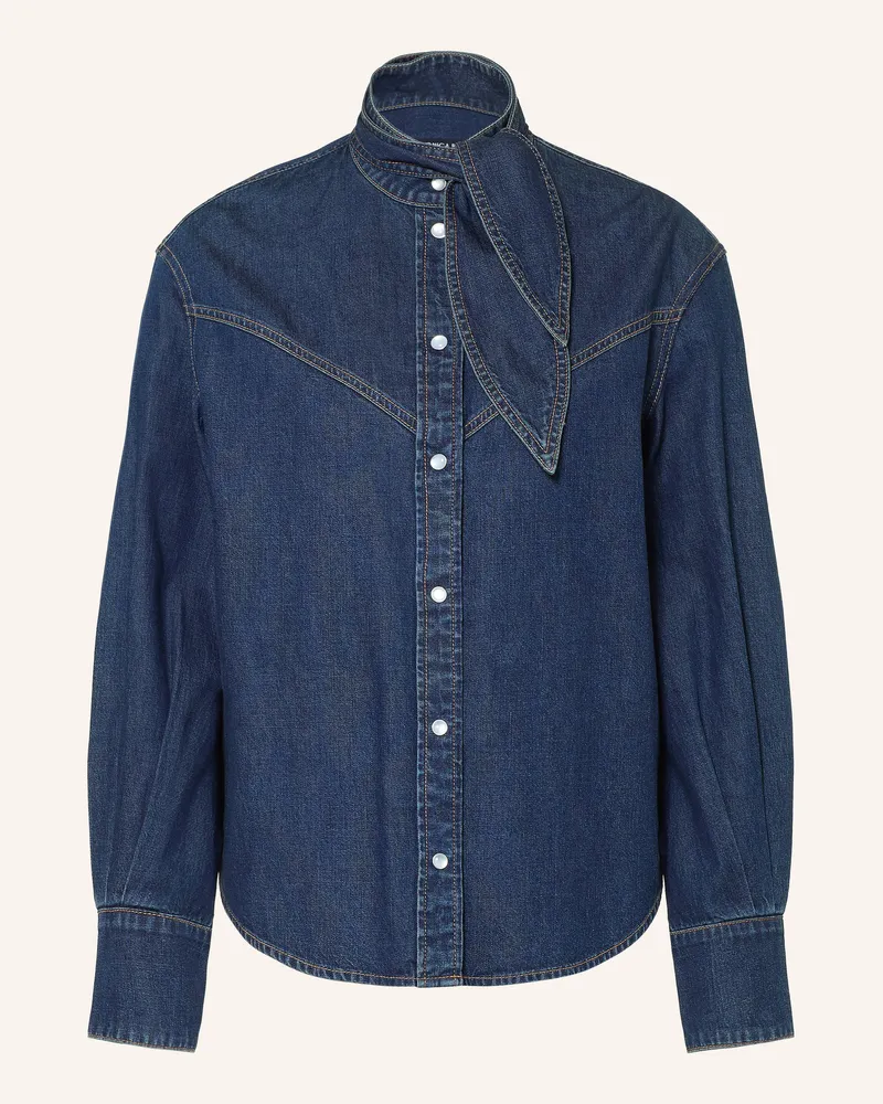 Veronica Beard Jeansbluse Genetta Mit Abnehmbarer Schluppe blau Dunkelblau