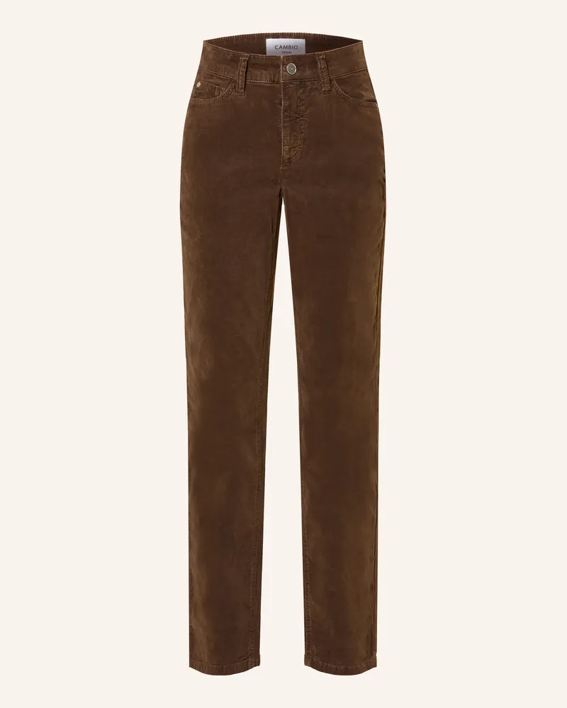 Cambio 7/8-Hose Piper Aus Samt braun Dunkelbraun