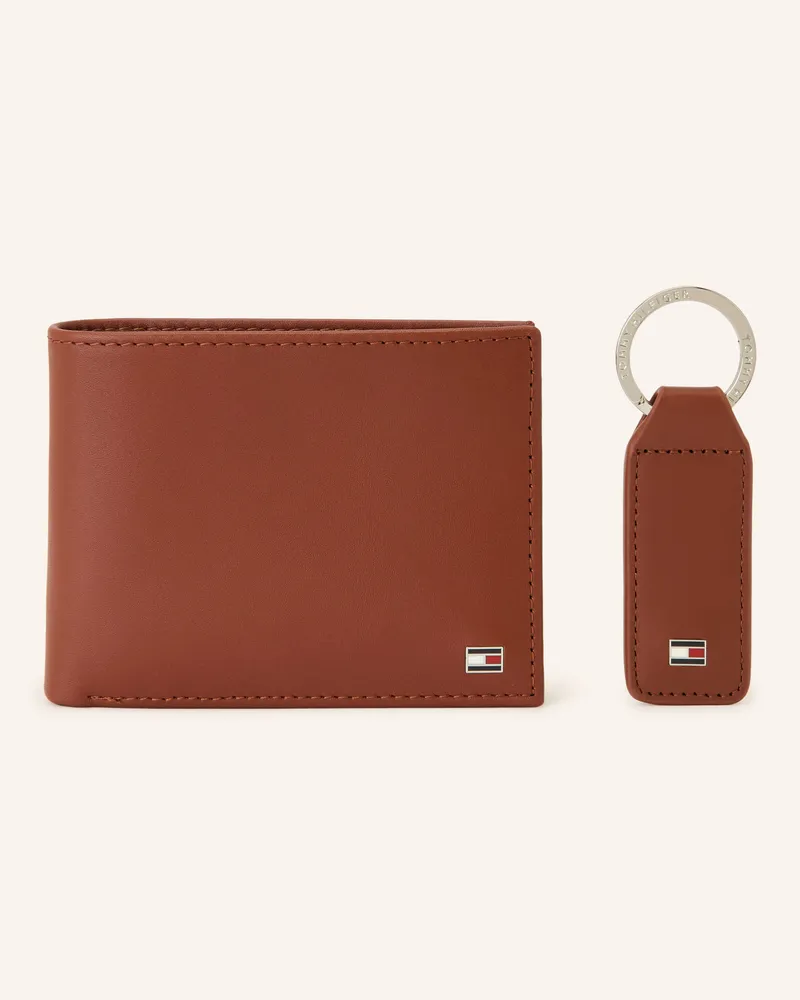 Tommy Hilfiger Set: Geldbörse Und Schlüsselanhänger braun Cognac