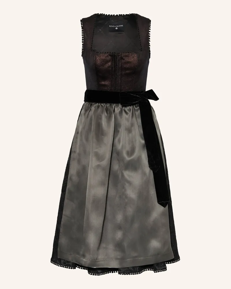 KINGA MATHE Dirndl PAMPLONA mit Glitzergarn Schwarz
