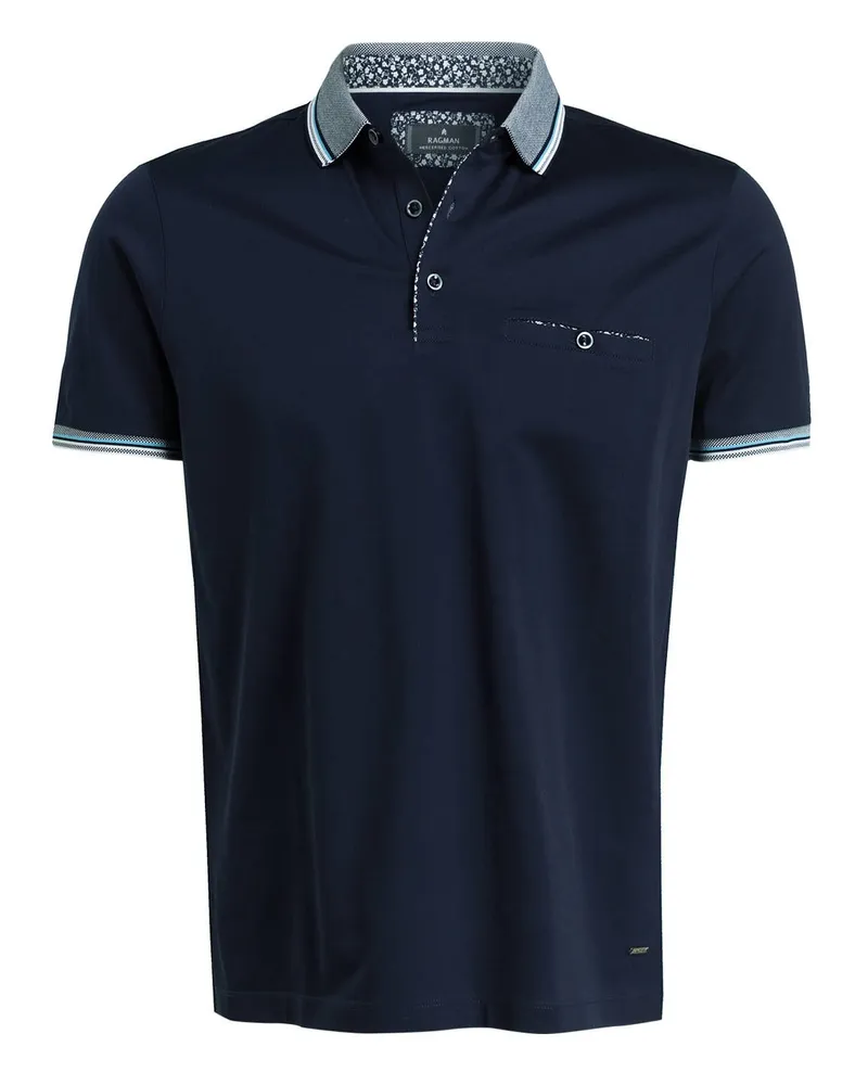 Ragman Jersey-Poloshirt Blau