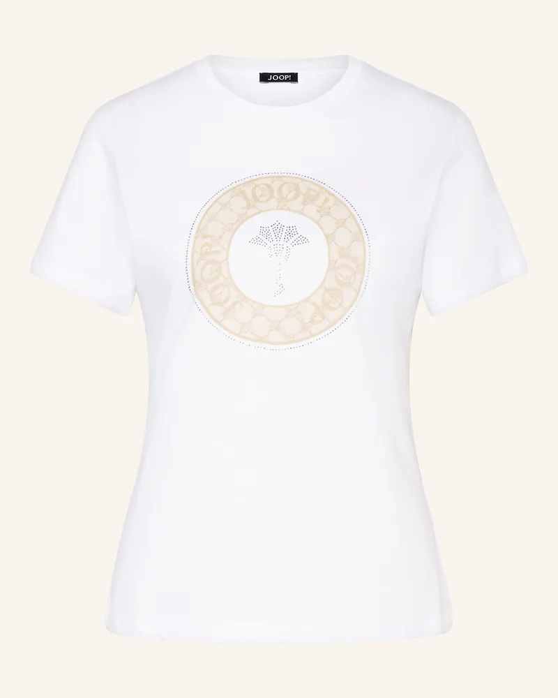 JOOP! T-Shirt TOLU mit Schmucksteinen Weiss
