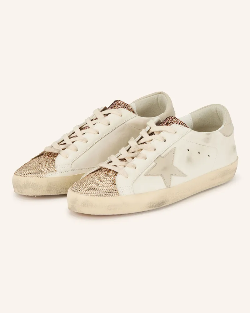 Golden Goose Sneaker SUPER-STAR mit Schmucksteinen Weiss