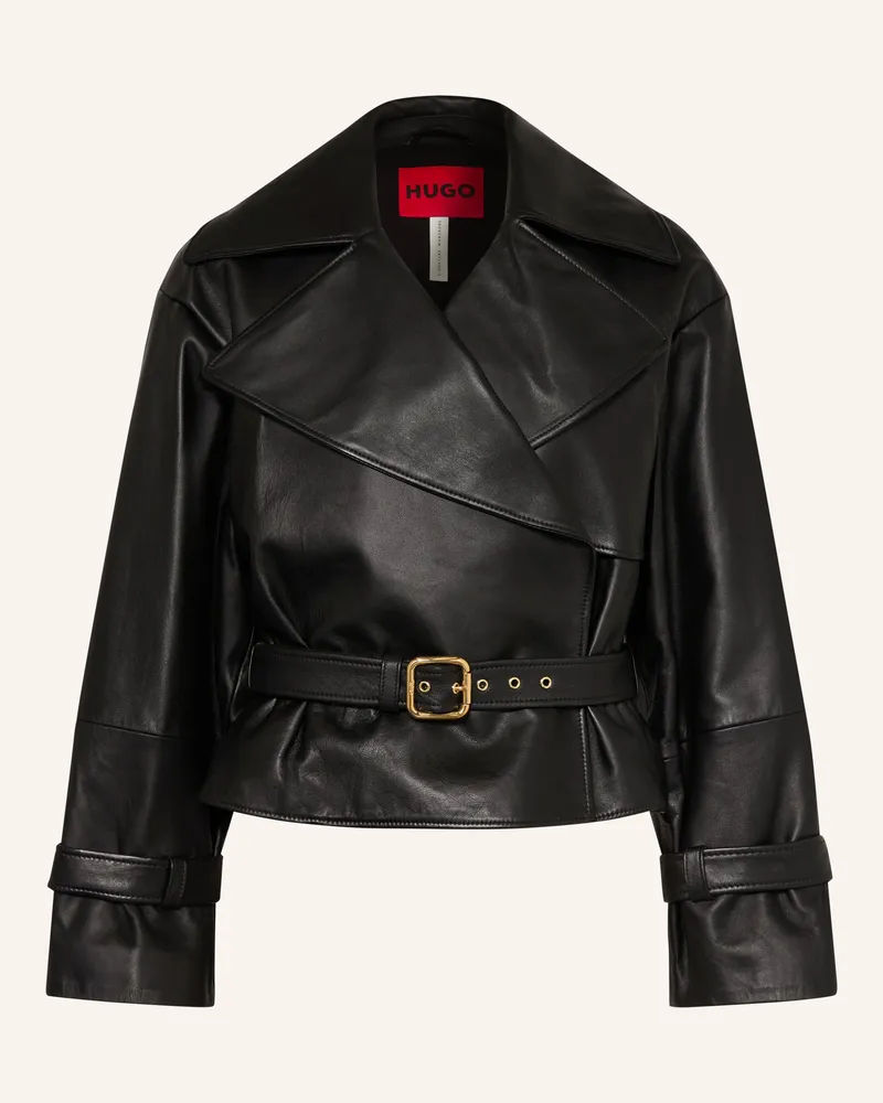 HUGO BOSS Lederjacke LANITTE Schwarz
