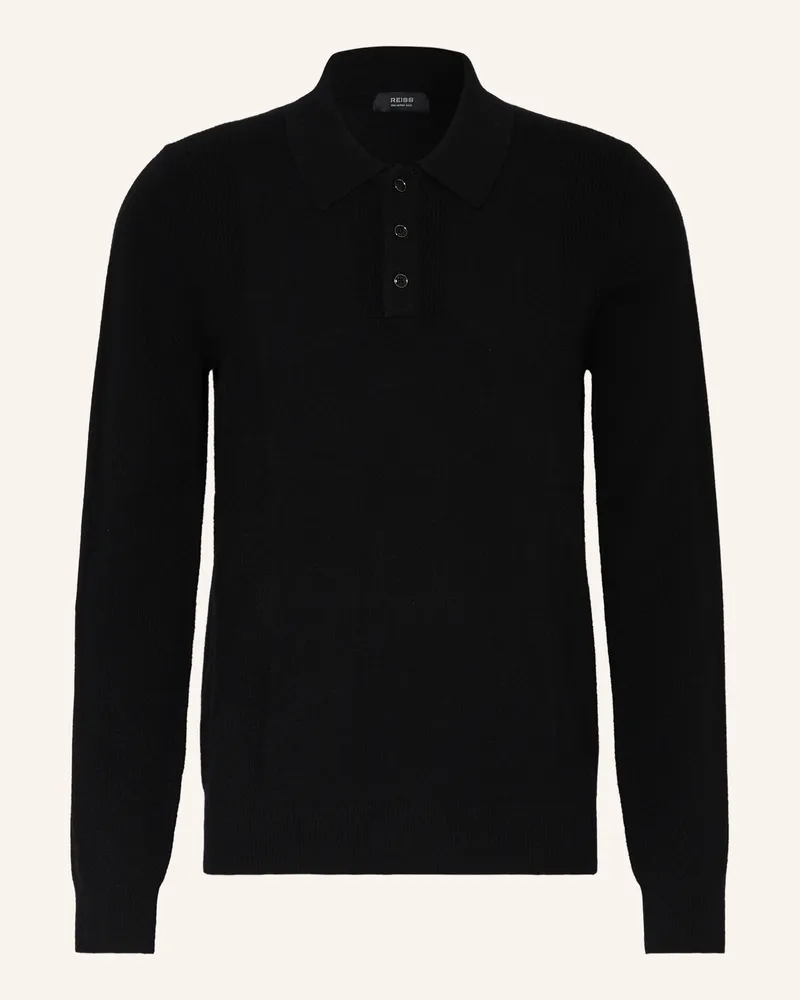 Reiss Strick-Poloshirt KINGSLEY Schwarz