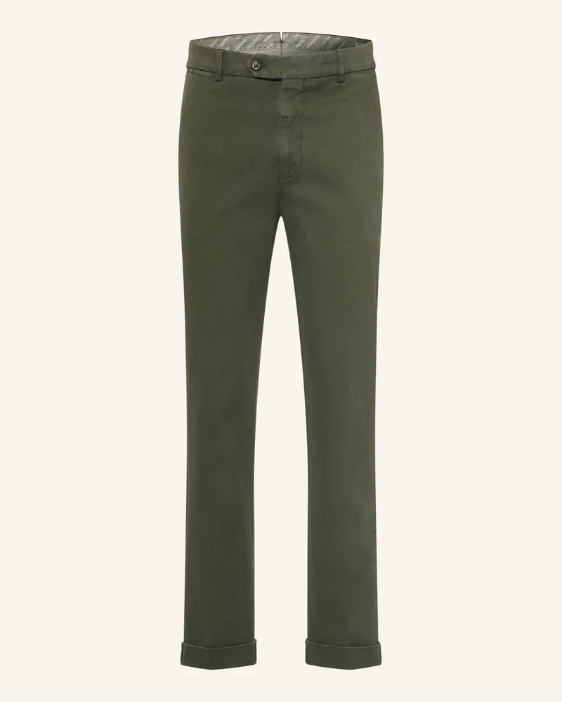 Berwich Chino Yretrolong Slim Fit gruen Oliv