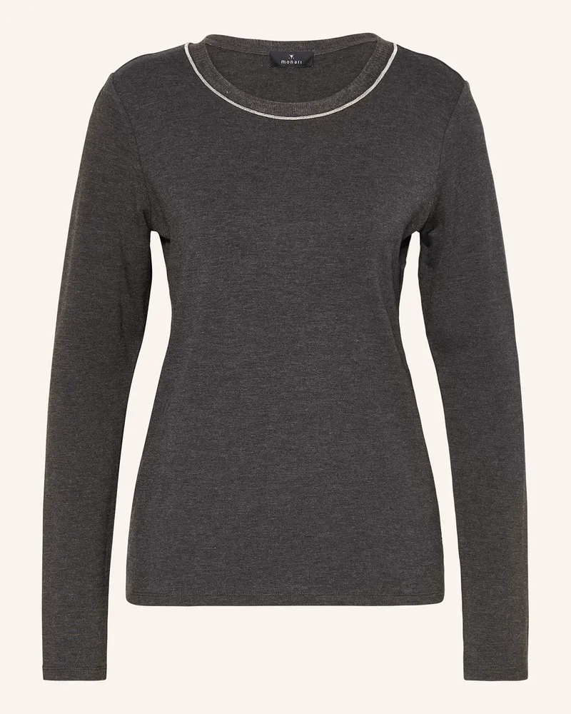 monari Longsleeve mit Schmucksteinen Grau