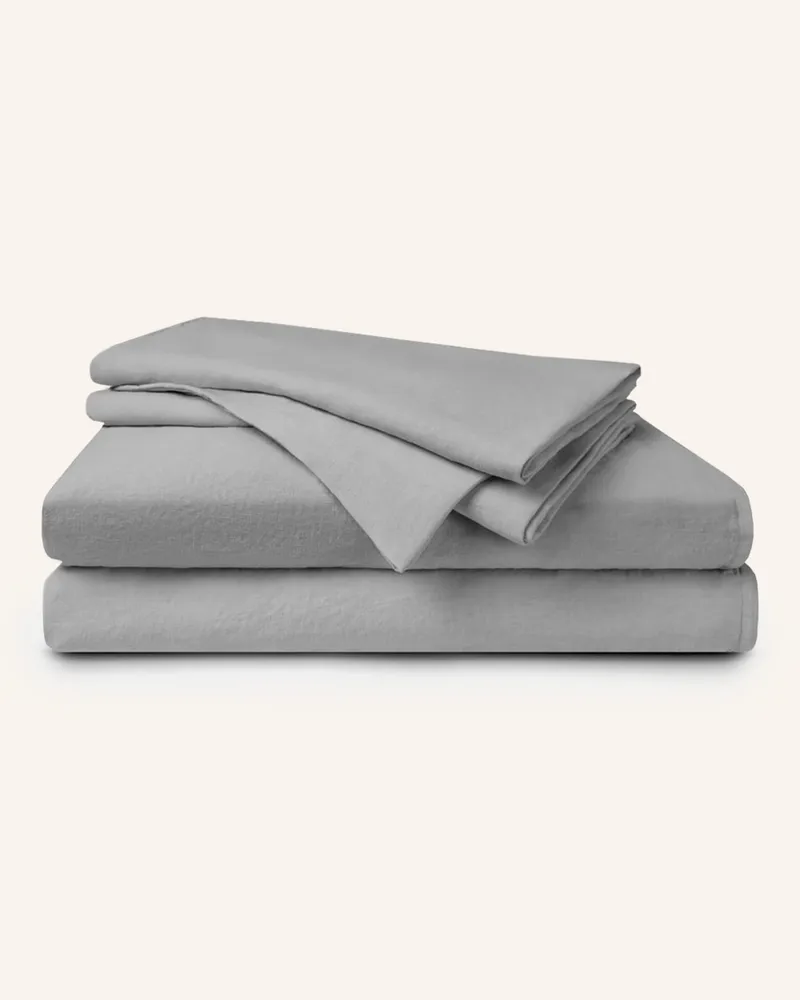 ROYFORT Bettwäsche-Set LEINEN Hellgrau
