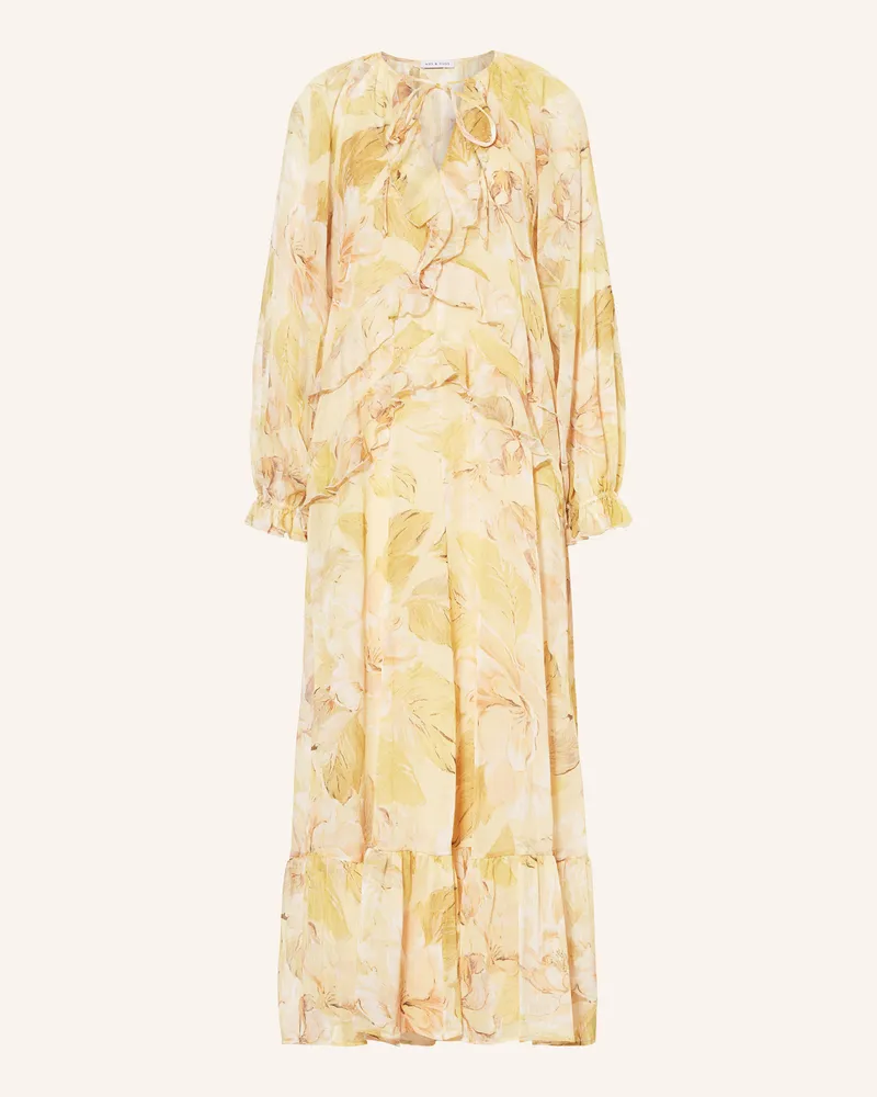 Mrs & HUGS Kleid Mit Volants gelb Ecru