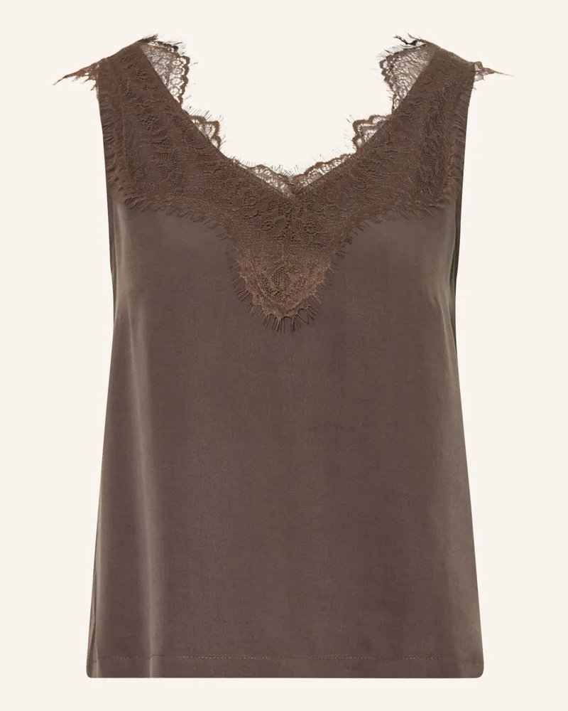 Smith & Soul Top Mit Spitze braun Dunkelbraun