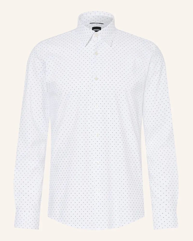 HUGO BOSS Hemd Roan Slim Fit blau Weiss