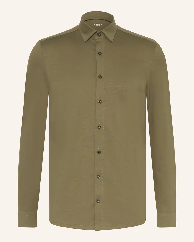 Olymp Jerseyhemd No. Six 24/Seven super slim Oliv