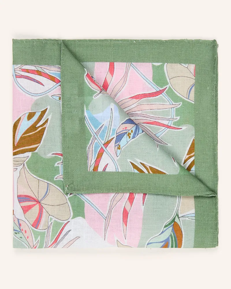 Eton Einstecktuch Aus Leinen gruen Oliv