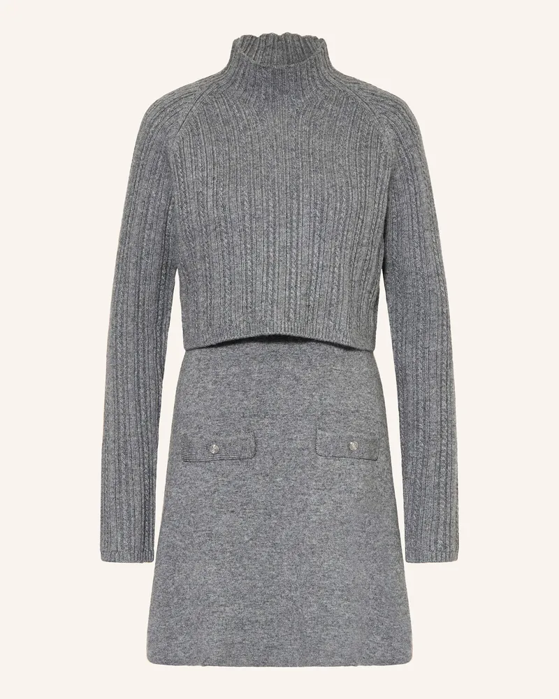 Maje Set: Strickkleid und Pullover Grau