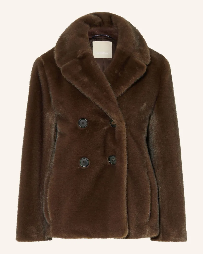 Max Mara Kunstpelz-Jacke LAURA Dunkelbraun