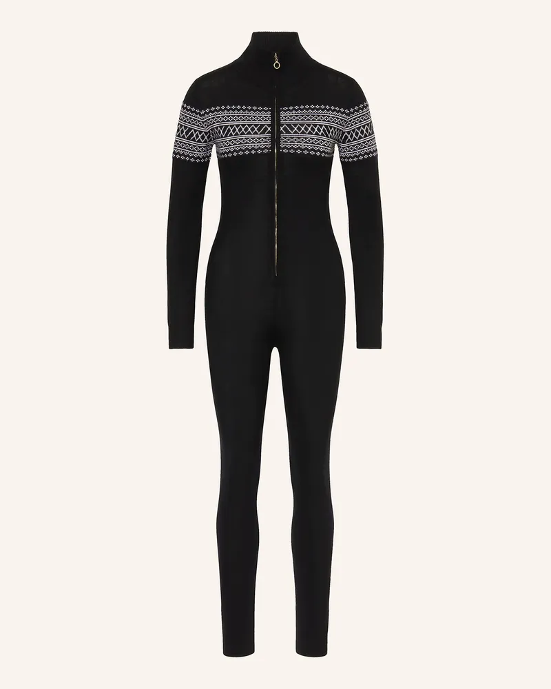 WE NORWEGIANS Strick-Jumpsuit SIGNATURE aus Merinowolle Schwarz