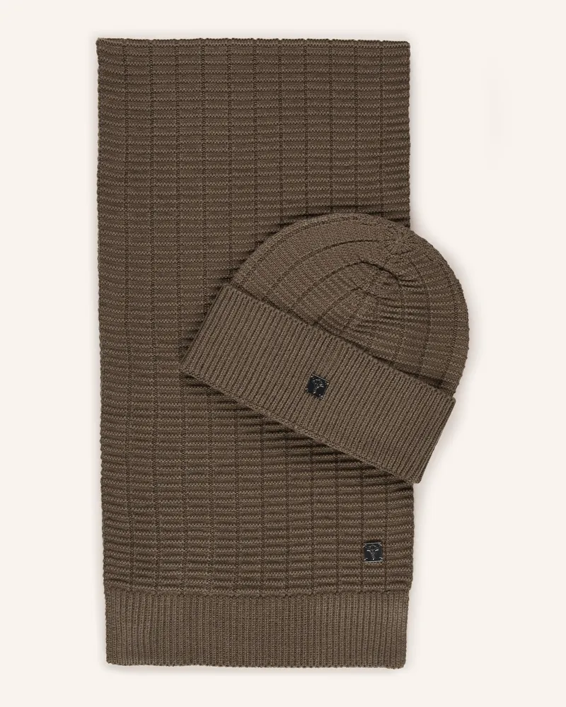 JOOP! Set: Schal und Mütze Taupe