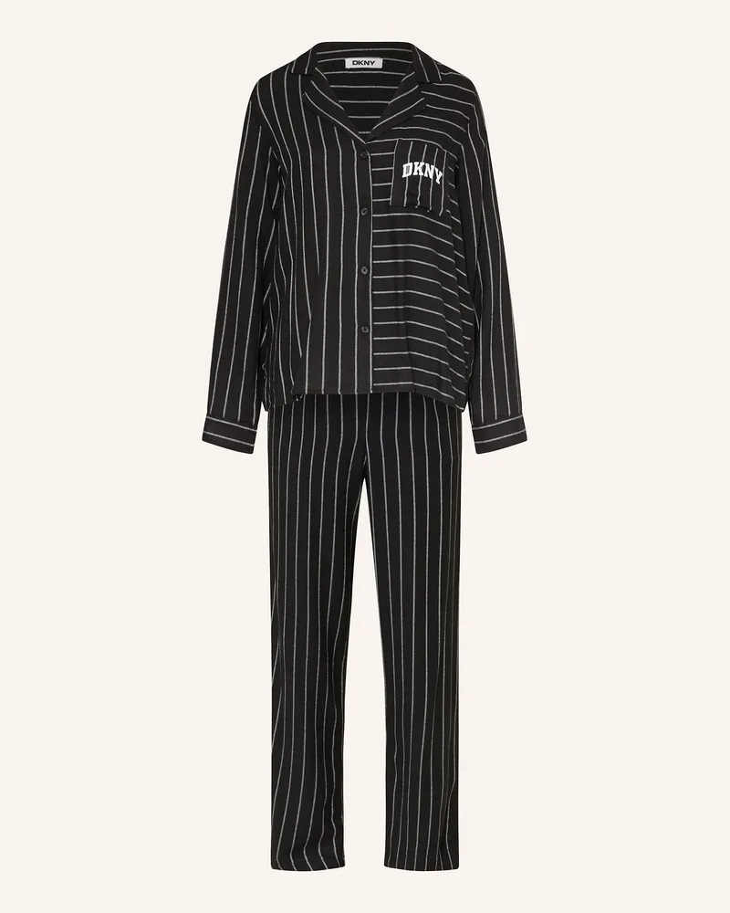 DKNY Schlafanzug CHANNEL THE FLANNEL aus Flanell Schwarz
