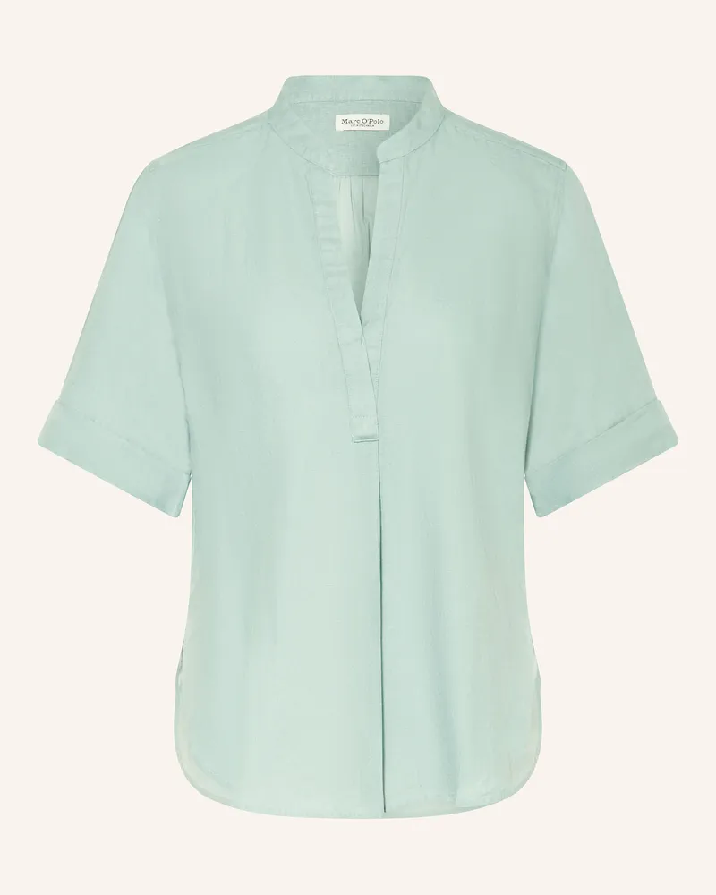 Marc O'Polo Blusenshirt im Materialmix mit Leinen Hellgrün