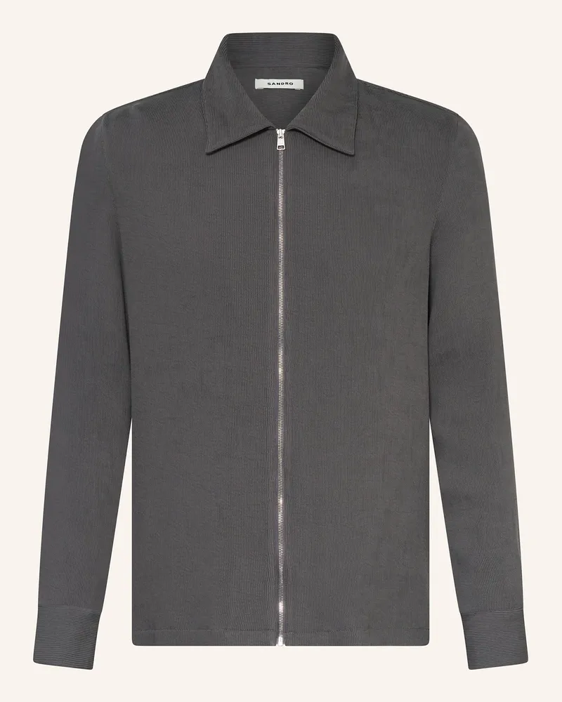 Sandro Overjacket mit Plissees Dunkelgrau
