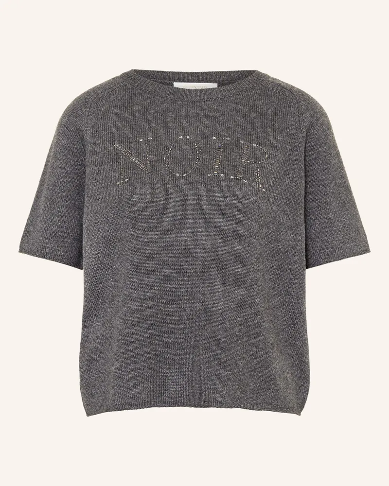 CATNOIR Strickshirt mit Schmucksteinen Dunkelgrau