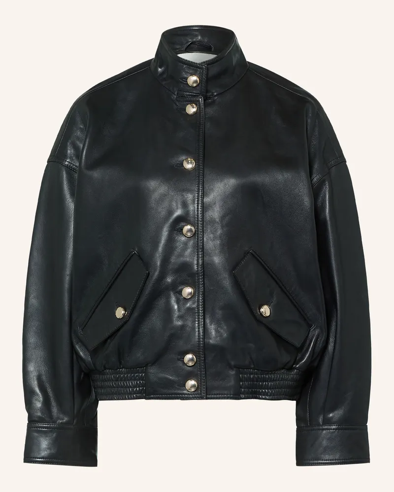 Maje Lederblouson schwarz Schwarz