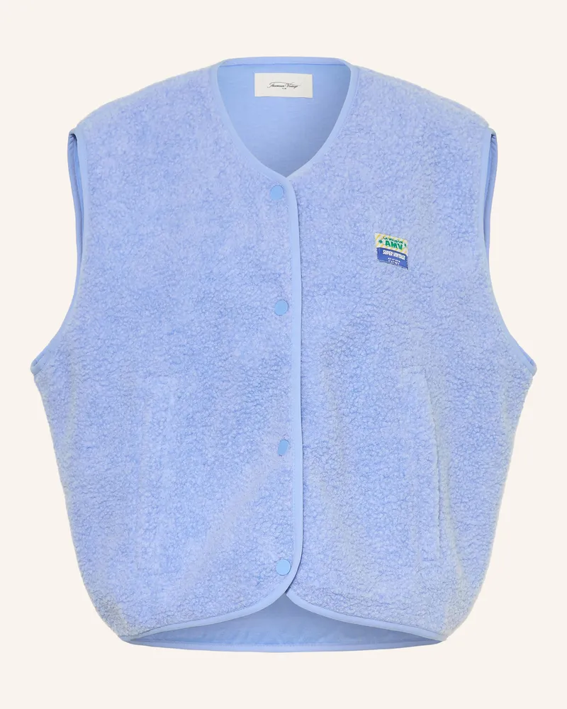 American Vintage Teddyfell-Weste blau Blau