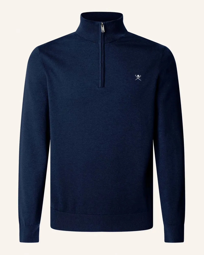 Hackett Pullover COTTON SILK HZIP Blau