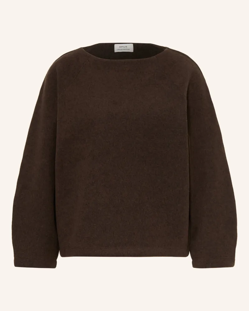 OPUS Sweatshirt Gusera Mit 3/4-Arm braun Dunkelbraun