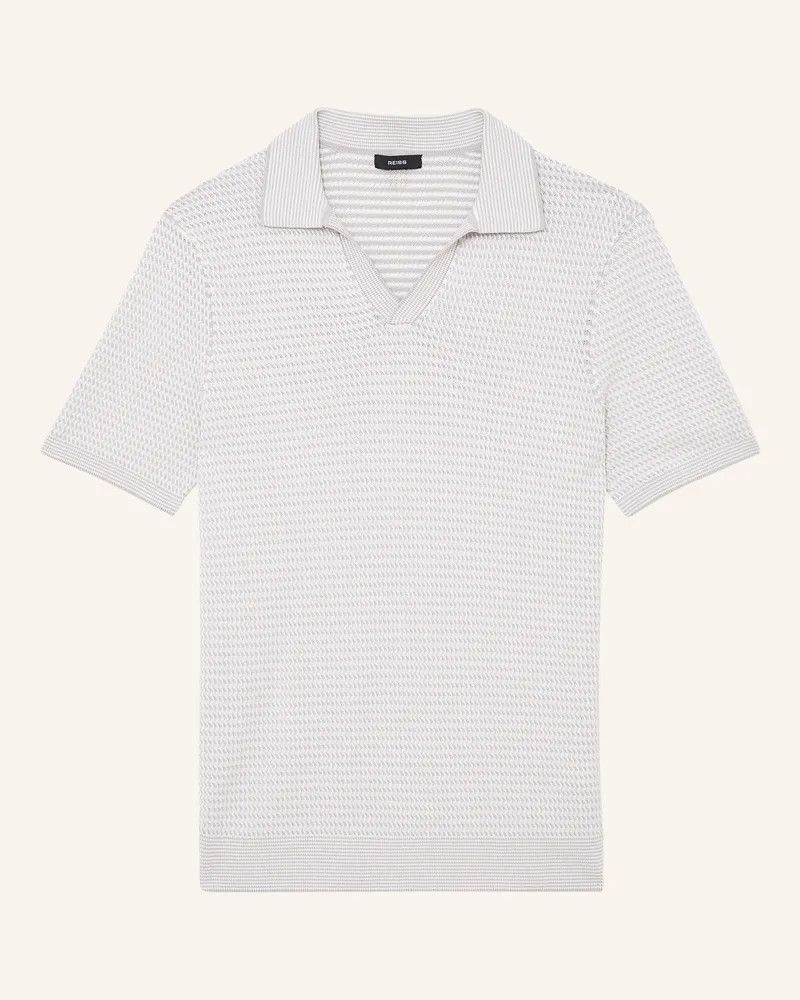 Reiss Strick-Poloshirt Redbury grau Hellgrau