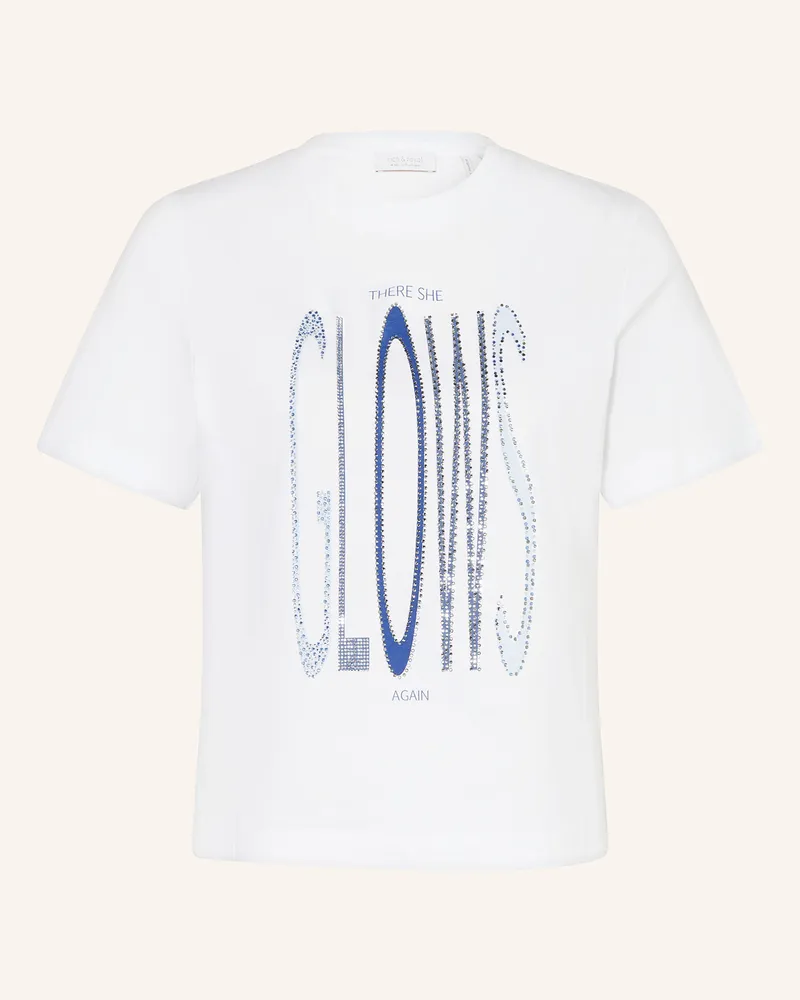 Rich&Royal T-Shirt mit Schmucksteinen Weiss