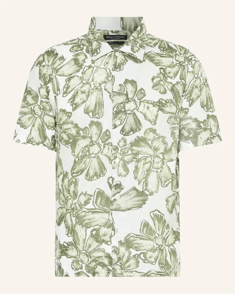Marc O'Polo Kurzarm-Hemd Regular Fit aus Leinen Grün