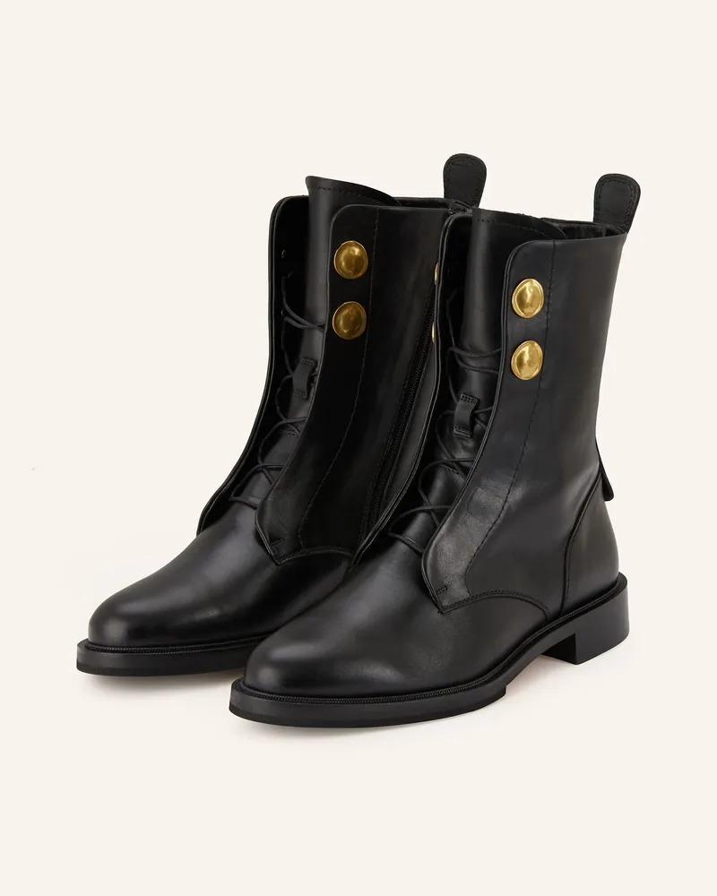 Pertini Schnürstiefeletten schwarz Schwarz