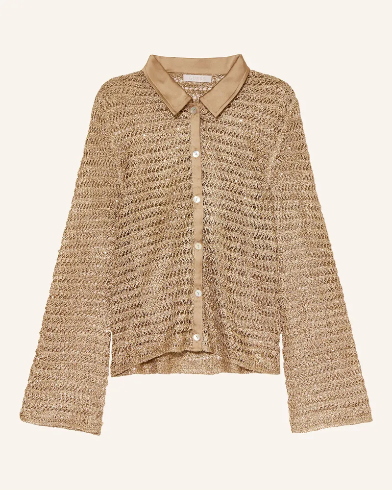 Guess Strickbluse BELLA mit Pailletten Beige
