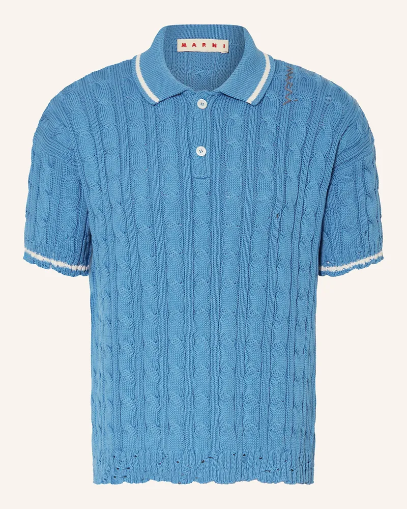 Marni Strick-Poloshirt Blau
