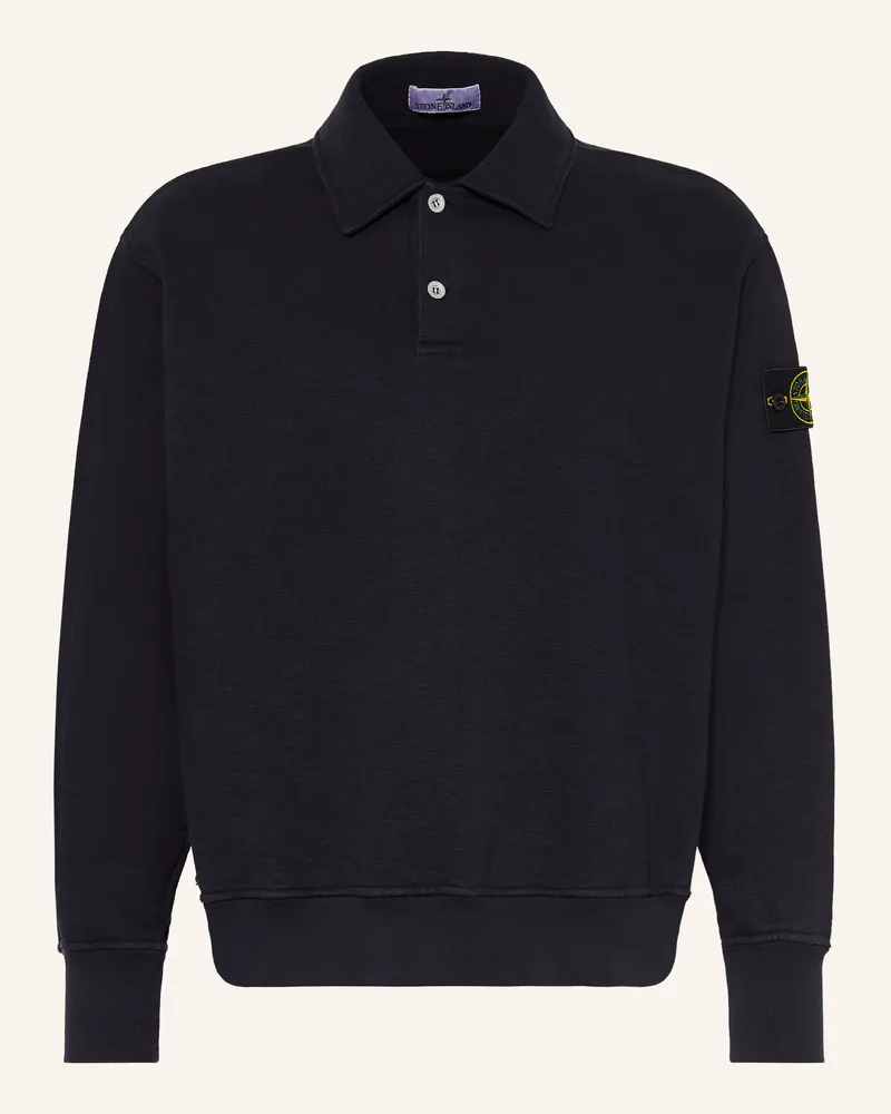 Stone Island Sweat-Poloshirt blau Dunkelblau