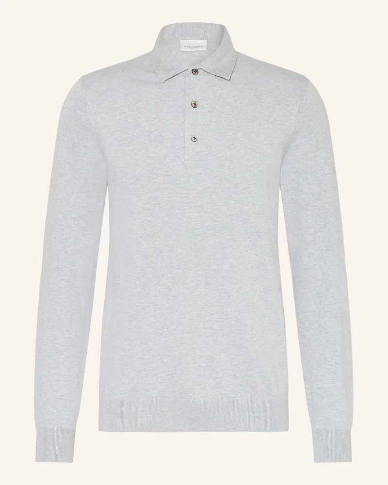 Profuomo Strick-Poloshirt grau Grau