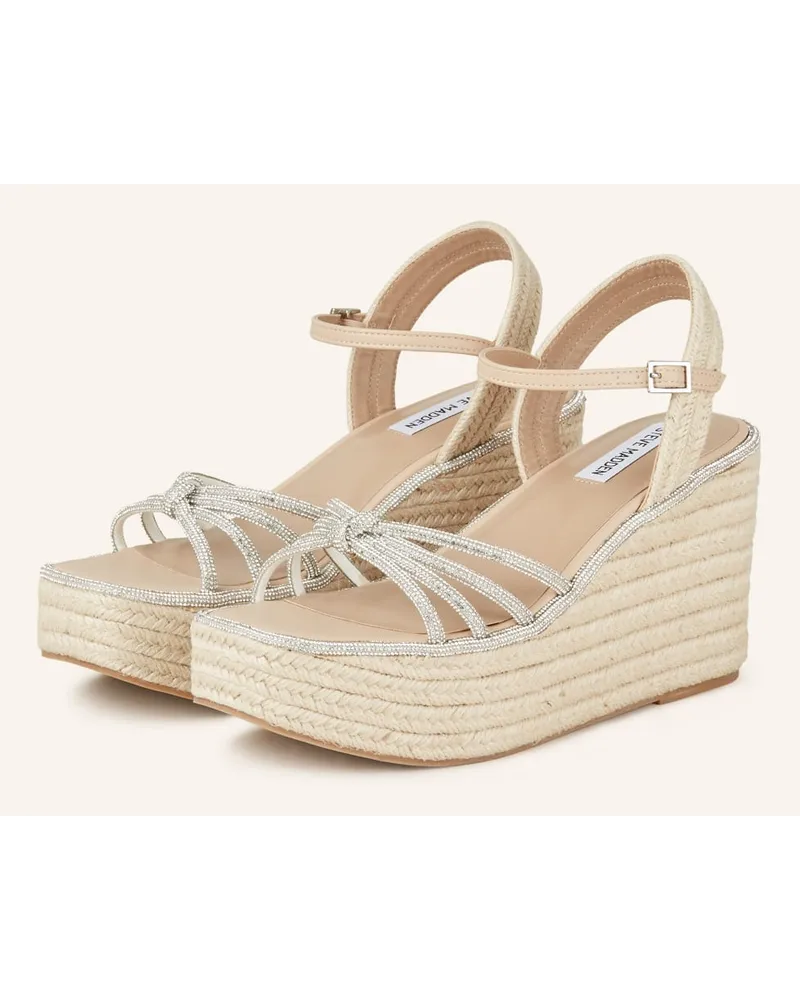 Steve Madden Wedges mit Schmucksteinen - SILBER Beige