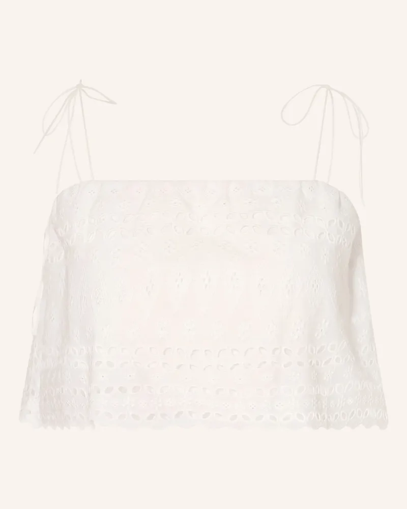 Faithfull The Brand Top Abajo Aus Lochspitze weiss Weiss