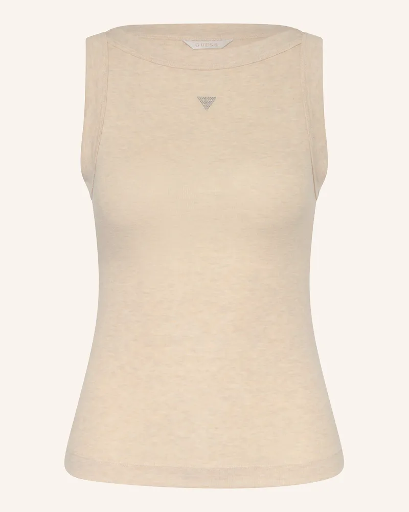 Guess Top TINA mit Schmucksteinen Taupe