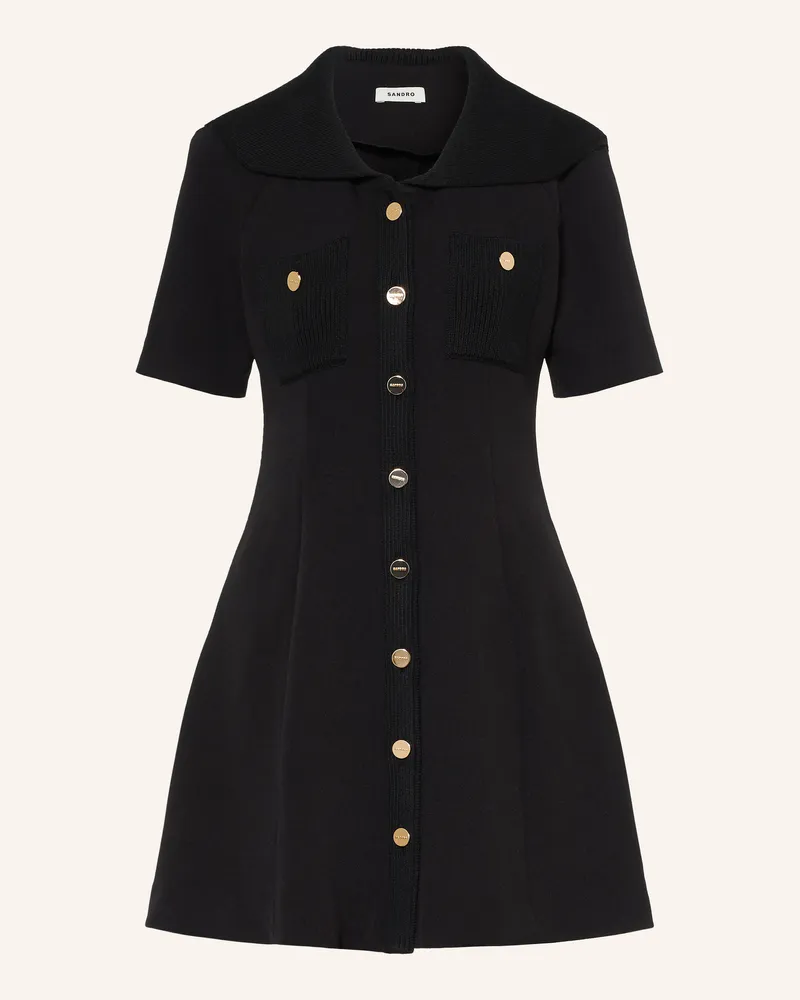 Sandro Strickkleid schwarz Schwarz