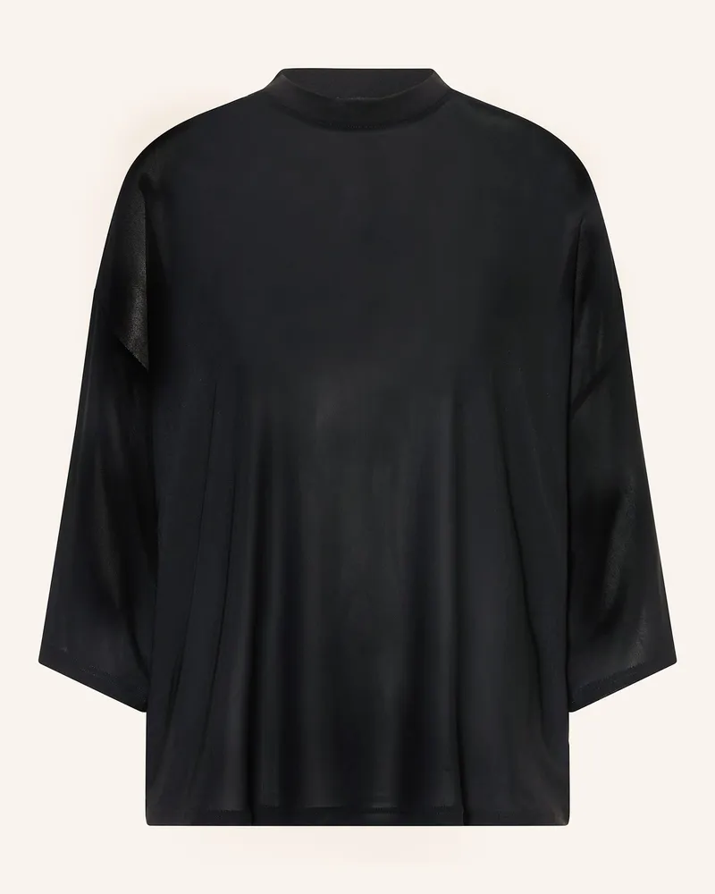 Karo Kauer Oversized-Shirt aus Mesh mit 3/4-Arm Schwarz
