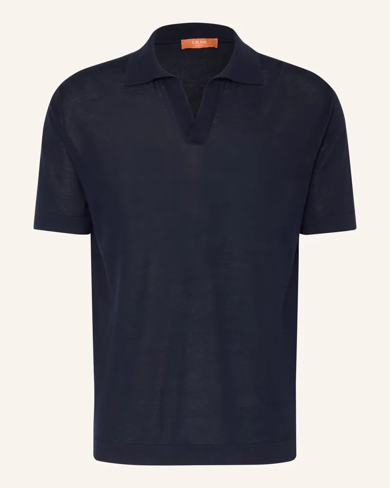 CRUNA Strick-Poloshirt Schwarz
