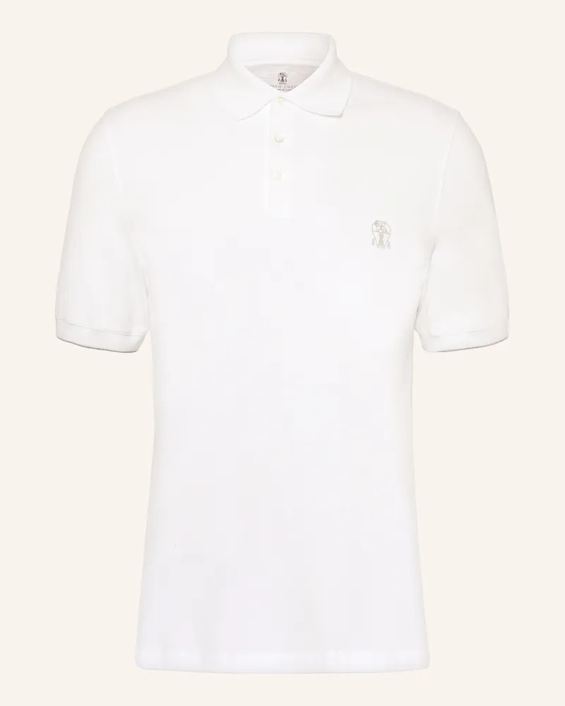 Brunello Cucinelli Piqué-Poloshirt Weiss